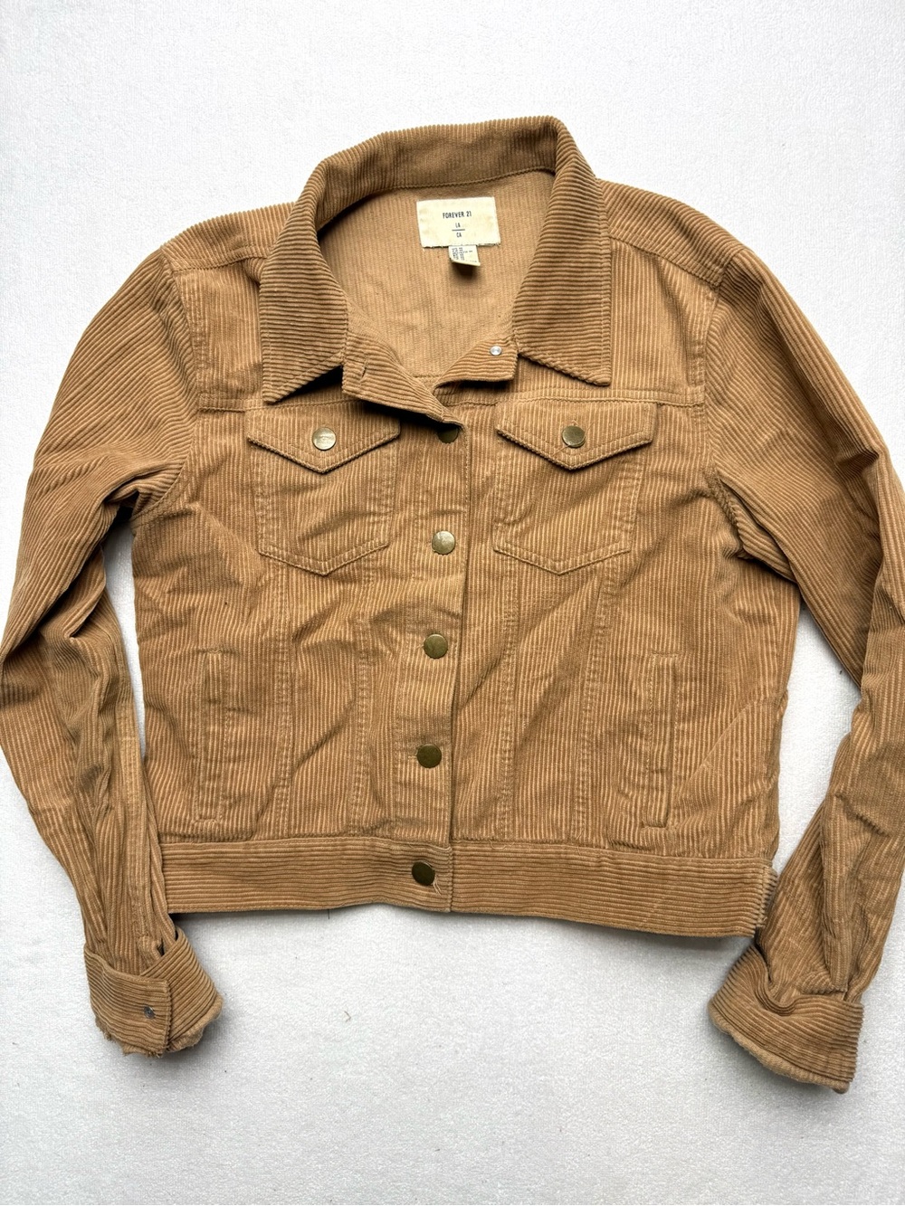 Forever 21 Corduroy Trucker Jacket - Tan